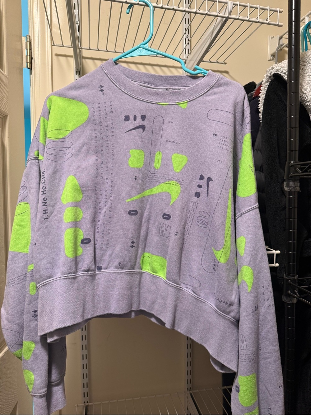 Nike Crewneck with Neon Green Graphic Accents